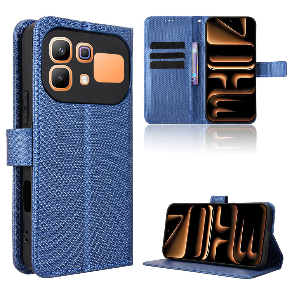 Til Infinix Note 60 Pro 5G / Infinix Note 60 5G Læderpung-etui med Rem Diamantmønstret Telefoncover