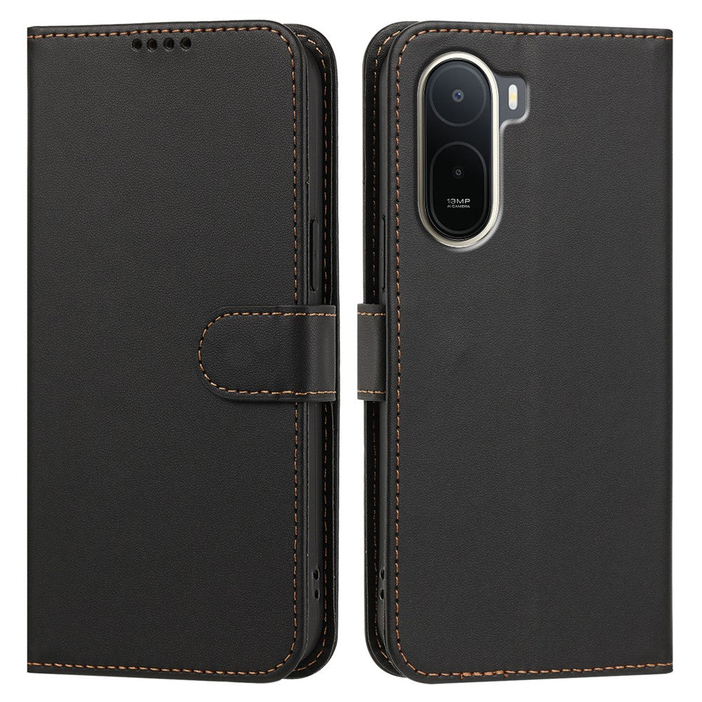 For Xiaomi Redmi A7 Pro 4G (171.56mm) / Poco C85x 5G 007 Leather Case Wallet Stand Solid Color Anti Drop Phone Cover