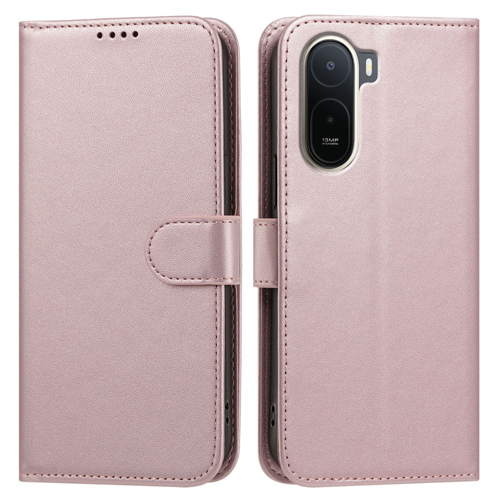 For Xiaomi Redmi A7 Pro 4G (171.56mm) / Poco C85x 5G 007 Leather Case Wallet Stand Solid Color Anti Drop Phone Cover
