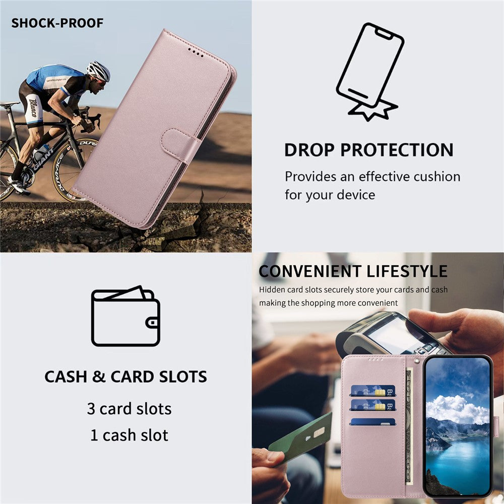 For Xiaomi Redmi A7 Pro 4G (171.56mm) / Poco C85x 5G 007 Leather Case Wallet Stand Solid Color Anti Drop Phone Cover