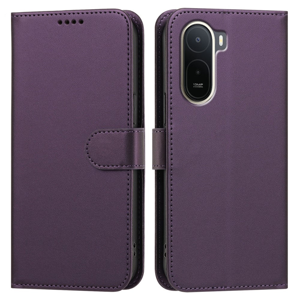 For Xiaomi Redmi A7 Pro 4G (171.56mm) / Poco C85x 5G 007 Leather Case Wallet Stand Solid Color Anti Drop Phone Cover