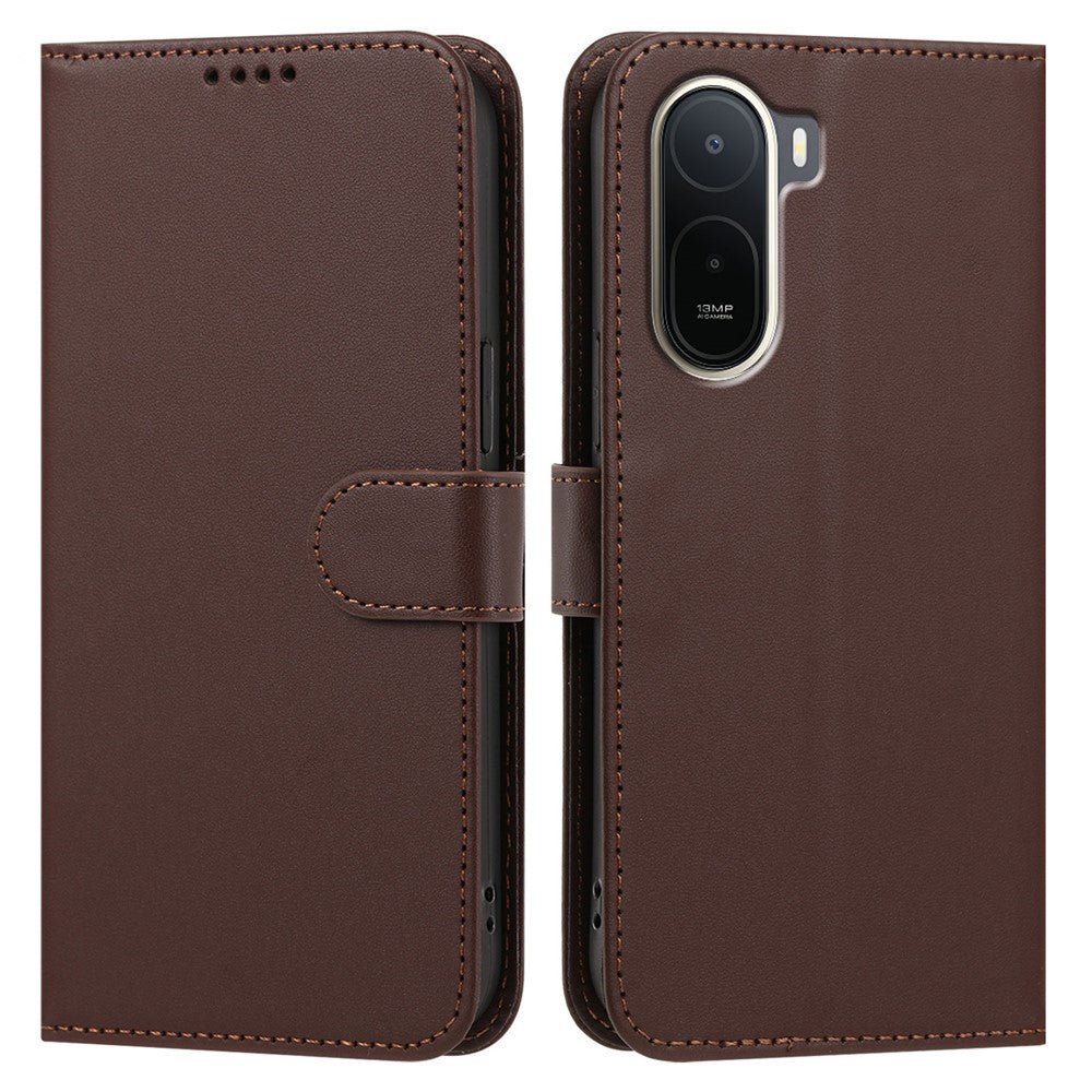 For Xiaomi Redmi A7 Pro 4G (171.56mm) / Poco C85x 5G 007 Leather Case Wallet Stand Solid Color Anti Drop Phone Cover