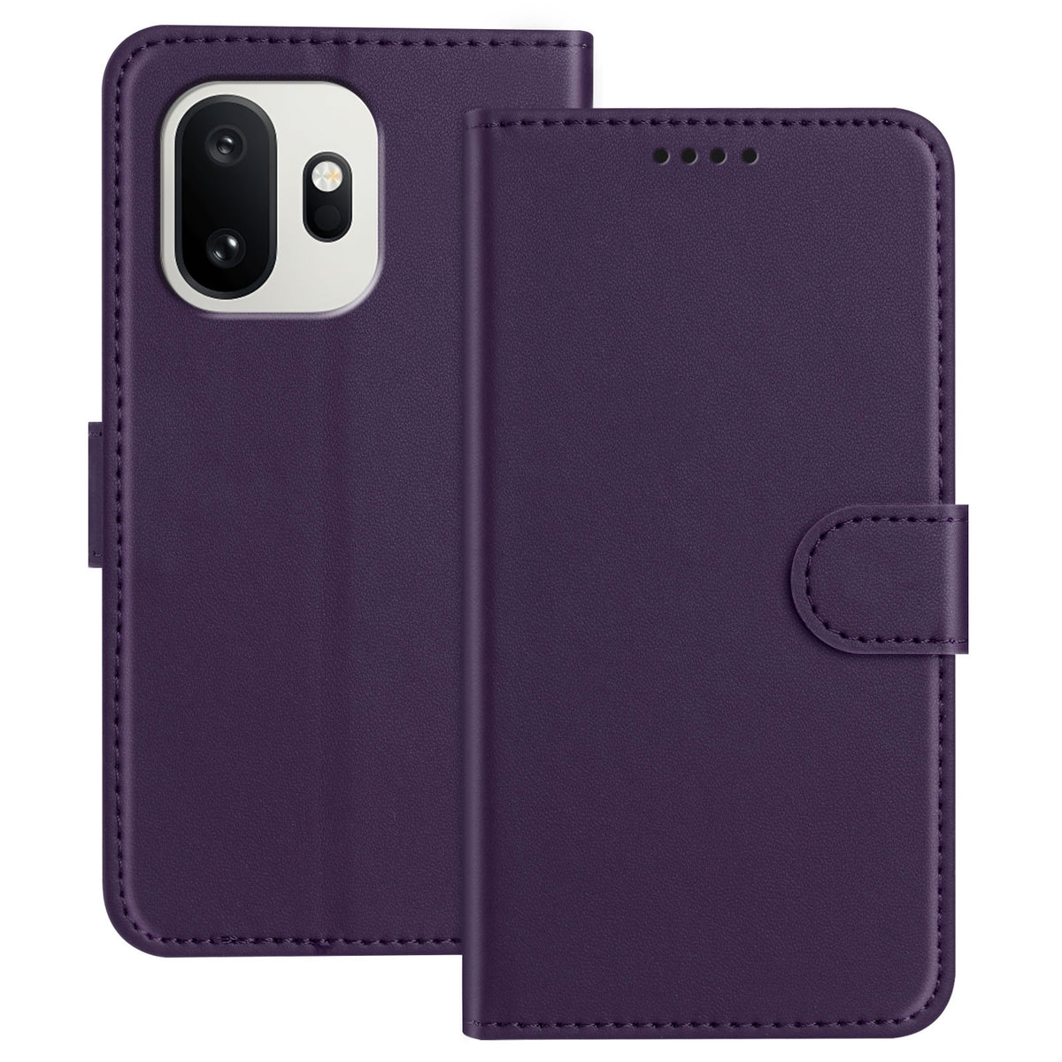 For OnePlus 15T 5G Leather Case Wallet Stand Solid Color Anti Drop Phone Cover