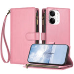 For Xiaomi Redmi Turbo 5 Max 5G / Xiaomi Poco X8 Pro Max 5G Leather Case Zipper Wallet Stand Shockproof Phone Cover with Wrist Strap