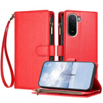 For Xiaomi Redmi A7 Pro 4G (171.56mm) / Poco C85x 5G Leather Case Zipper Wallet Stand Shockproof Phone Cover with Wrist Strap