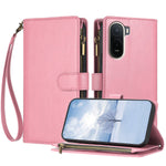 For Xiaomi Redmi A7 Pro 4G (171.56mm) / Poco C85x 5G Leather Case Zipper Wallet Stand Shockproof Phone Cover with Wrist Strap
