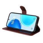 ENKAY HAT PRINCE For Honor X8d 4G PU Læderpung Etui Telefonholder Cover med 9H Hærdet Glas