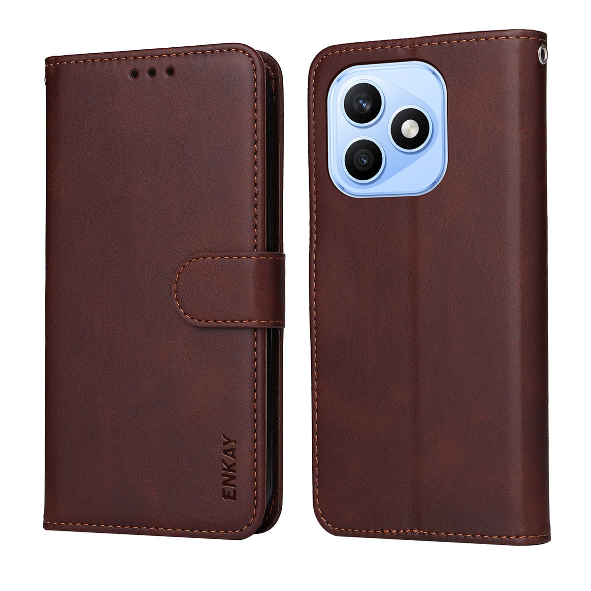 ENKAY HAT PRINCE For Honor X8d 4G PU Læderpung Etui Telefonholder Cover med 9H Hærdet Glas