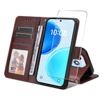 ENKAY HAT PRINCE For Honor X8d 4G PU Læderpung Etui Telefonholder Cover med 9H Hærdet Glas