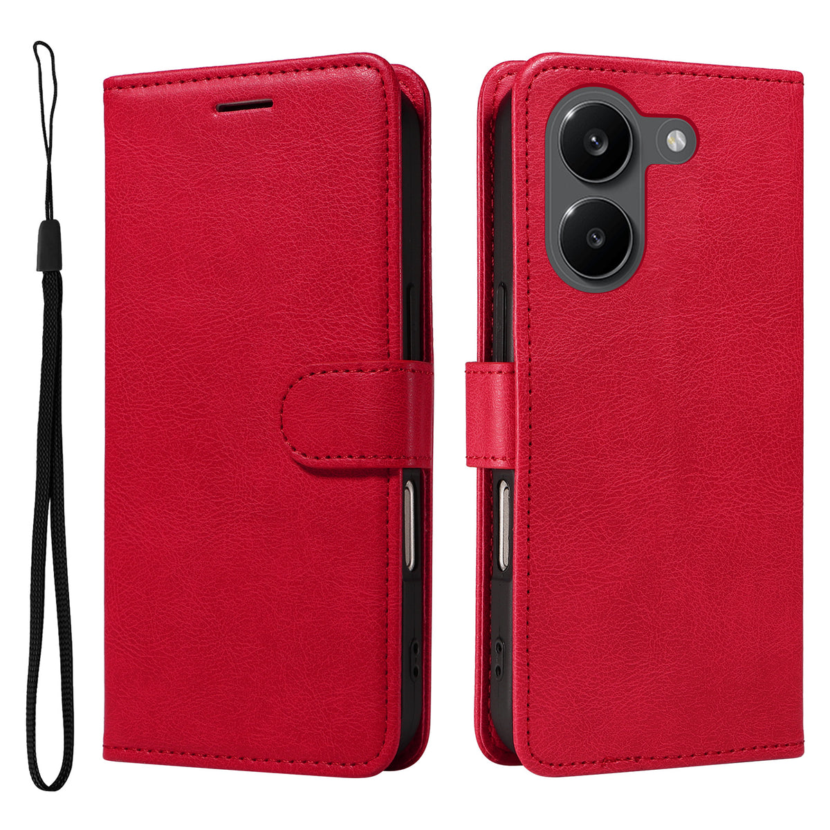 For Xiaomi Poco X8 Pro 5G / Xiaomi Redmi Turbo 5 5G Leather Wallet Case with Strap Solid Color Phone Stand Cover