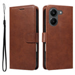 For Xiaomi Poco X8 Pro 5G / Xiaomi Redmi Turbo 5 5G Leather Wallet Case with Strap Solid Color Phone Stand Cover