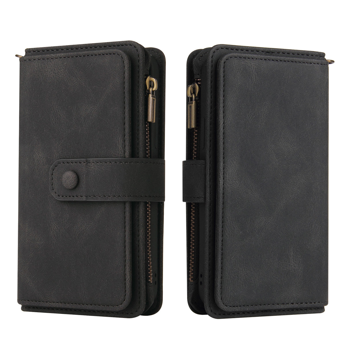 For Honor X8d 4G Zipper Wallet Case with 15 Card Slots and Strap Leather Phone Cover