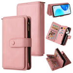 For Honor X8d 4G Zipper Wallet Case with 15 Card Slots and Strap Leather Phone Cover