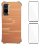 WANLONFENG TPU-cover til Xiaomi Poco C85x 5G / Redmi A7 Pro 4G (171.56mm), WL2-serien, 2.0mm mobilbeskyttelse med 2 hærdede glasbeskyttere