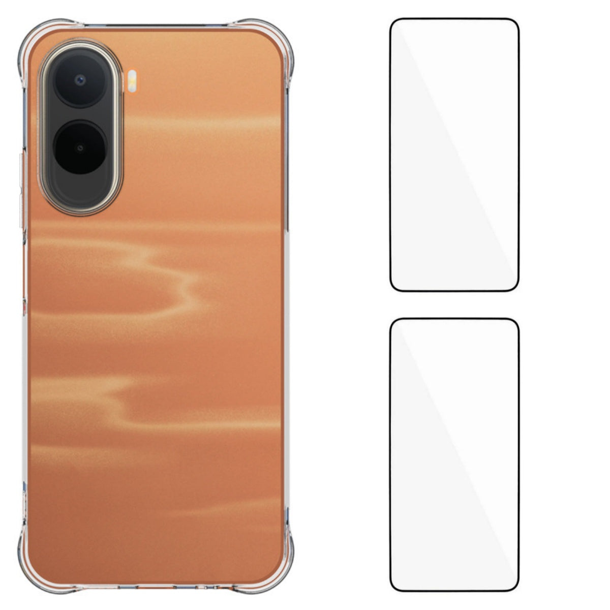 WANLONFENG TPU-cover til Xiaomi Poco C85x 5G / Redmi A7 Pro 4G (171.56mm), WL2-serien, 2.0mm mobilbeskyttelse med 2 hærdede glasbeskyttere