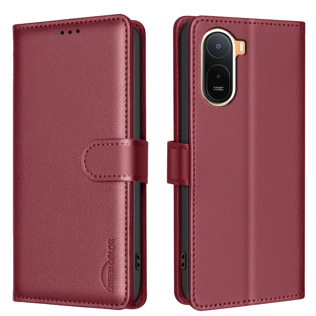 BINFEN COLOR For Xiaomi Poco C85x 5G / Redmi A7 Pro 4G (171.56mm) BF32 Leather Case Wallet RFID Blocking Phone Cover
