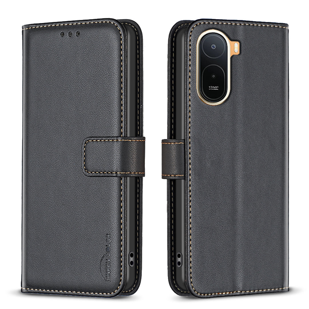 BINFEN COLOR For Xiaomi Poco C85x 5G / Redmi A7 Pro 4G (171.56mm) BF17 Phone Case Wallet Folio Flip Leather Cover