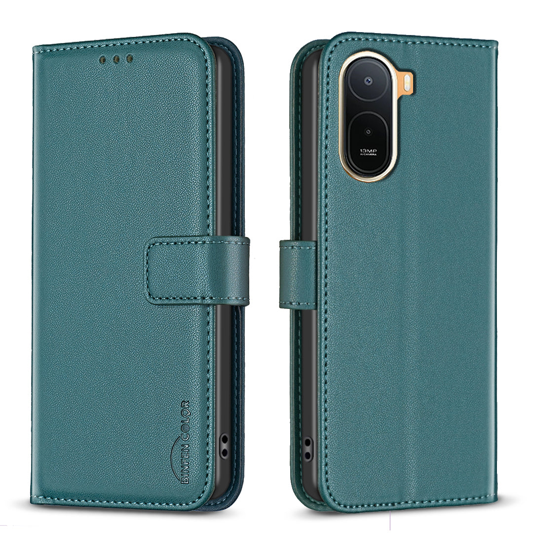 BINFEN COLOR For Xiaomi Poco C85x 5G / Redmi A7 Pro 4G (171.56mm) BF17 Phone Case Wallet Folio Flip Leather Cover