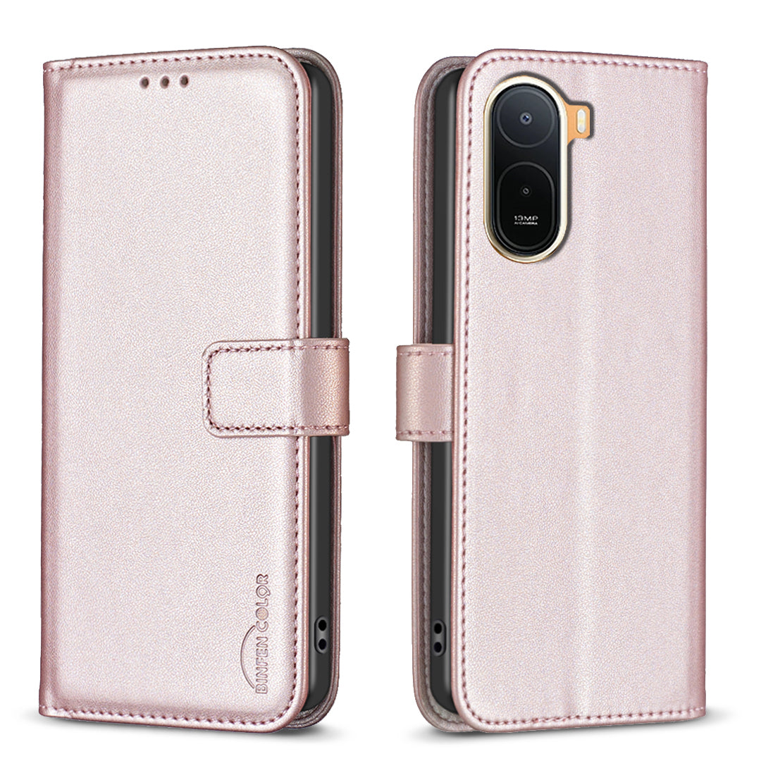 BINFEN COLOR For Xiaomi Poco C85x 5G / Redmi A7 Pro 4G (171.56mm) BF17 Phone Case Wallet Folio Flip Leather Cover