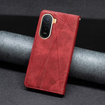 For Xiaomi Poco C85x 5G / Redmi A7 Pro 4G (171.56mm) Case Card Slots Geometry Imprint Leather Phone Cover