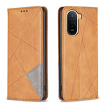 For Xiaomi Poco C85x 5G / Redmi A7 Pro 4G (171.56mm) Case Card Slots Geometry Imprint Leather Phone Cover