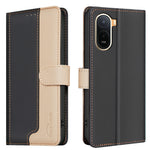 BINFEN COLOR For Xiaomi Poco C85x 5G / Redmi A7 Pro 4G (171.56mm) Leather Case Splicing Color RFID Blocking Wallet Stand Phone Cover