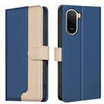 BINFEN COLOR For Xiaomi Poco C85x 5G / Redmi A7 Pro 4G (171.56mm) Leather Case Splicing Color RFID Blocking Wallet Stand Phone Cover