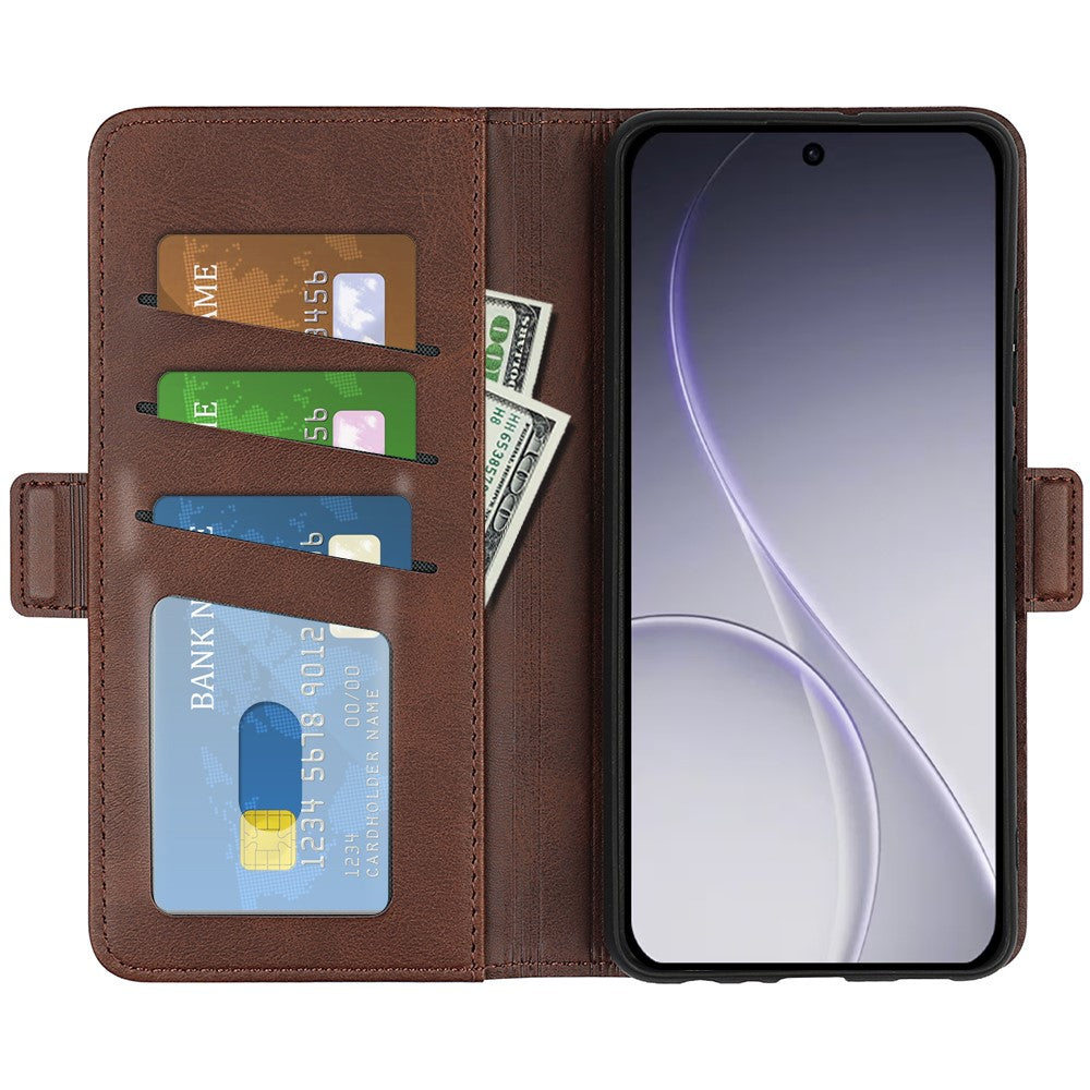 For Oppo Reno15 F 5G Case Calf Texture Leather Wallet Phone Cover