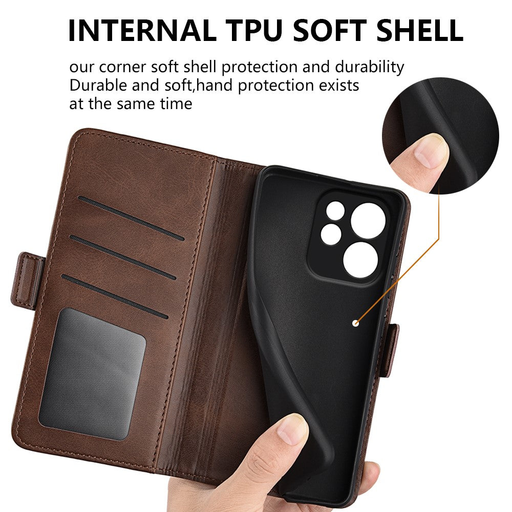 For Oppo Reno15 F 5G Case Calf Texture Leather Wallet Phone Cover