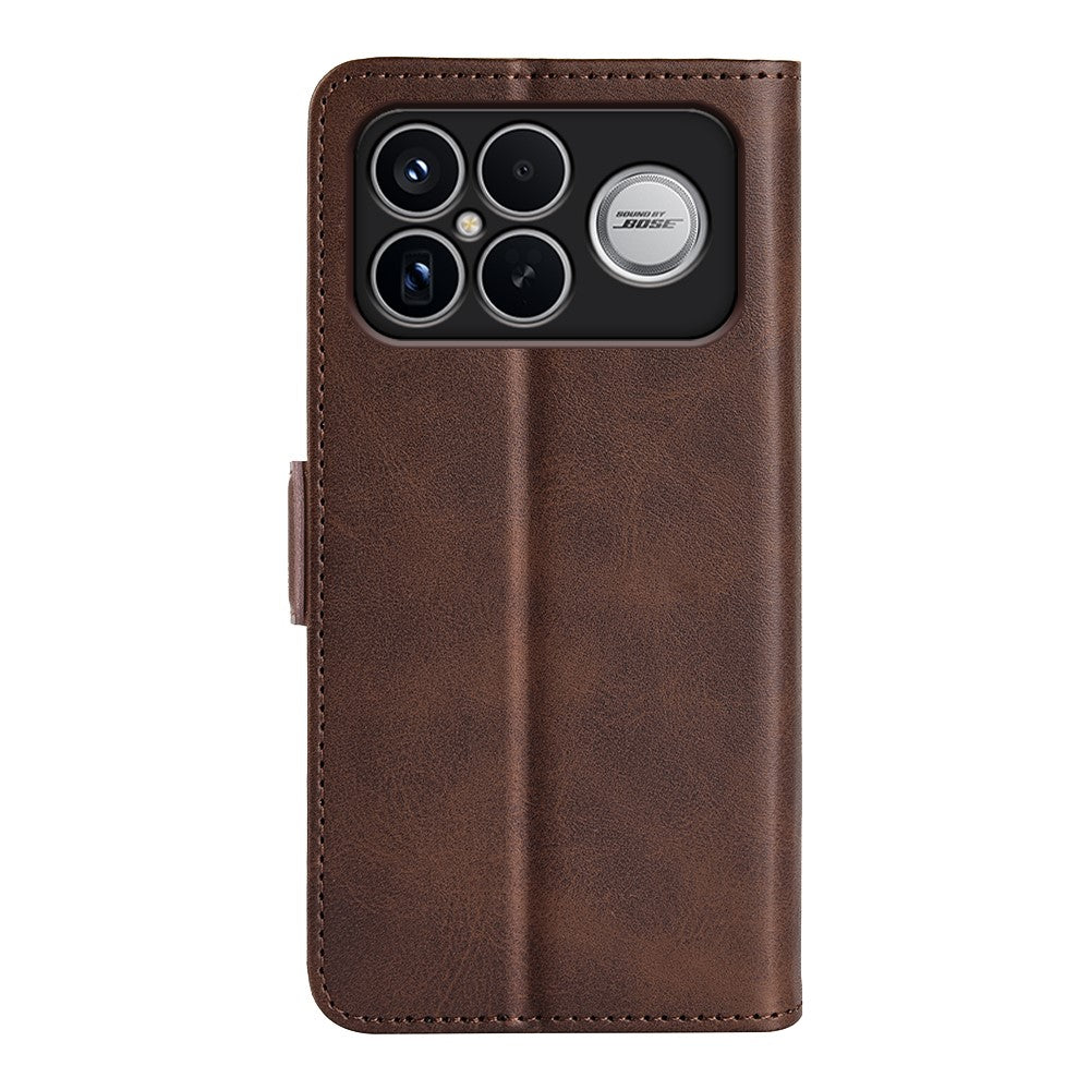 For Xiaomi Redmi K90 Pro Max 5G  /  Poco F8 Ultra Case Calf Texture Leather Wallet Phone Cover