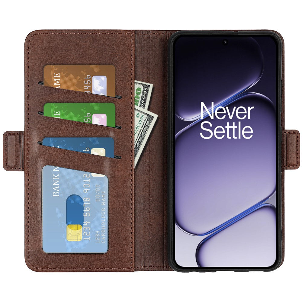 OnePlus Nord CE6 5G / Nord 6 5G / Turbo 6V 5G / Turbo 6 5G skal plånboksfodral i läder med kalvstruktur