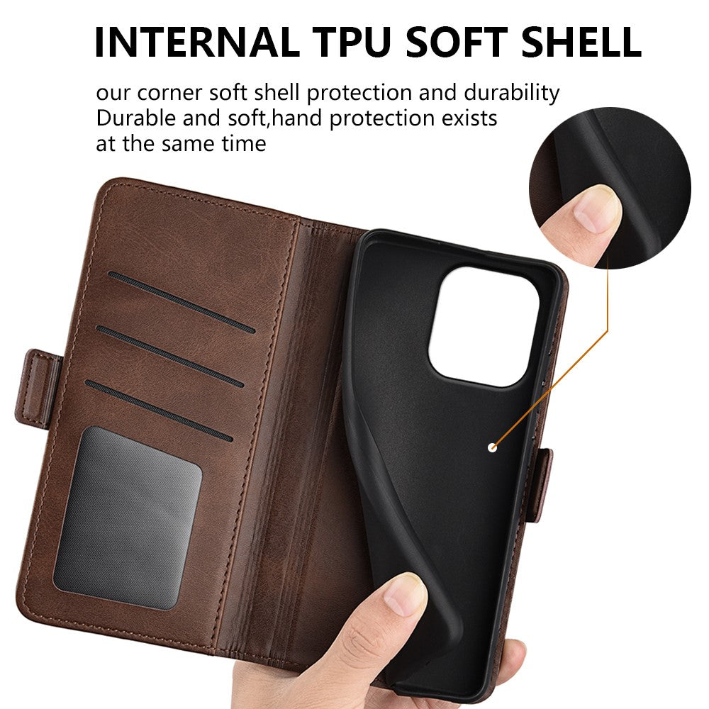 OnePlus Nord CE6 5G / Nord 6 5G / Turbo 6V 5G / Turbo 6 5G-cover, pungcover i læder med kalveskindsstruktur