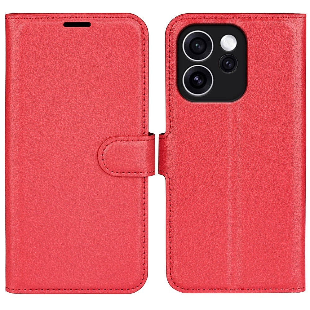 For Oppo Reno15 F 5G Case Wallet Stand Litchi Texture Shockproof Leather Phone Cover