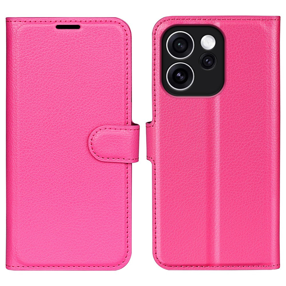 For Oppo Reno15 F 5G Case Wallet Stand Litchi Texture Shockproof Leather Phone Cover