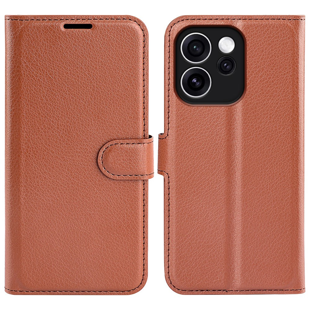 For Oppo Reno15 F 5G Case Wallet Stand Litchi Texture Shockproof Leather Phone Cover
