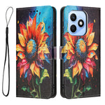 For Honor X8d 4G Wallet Case Pattern Printing PU Leather Phone Cover with Lanyard