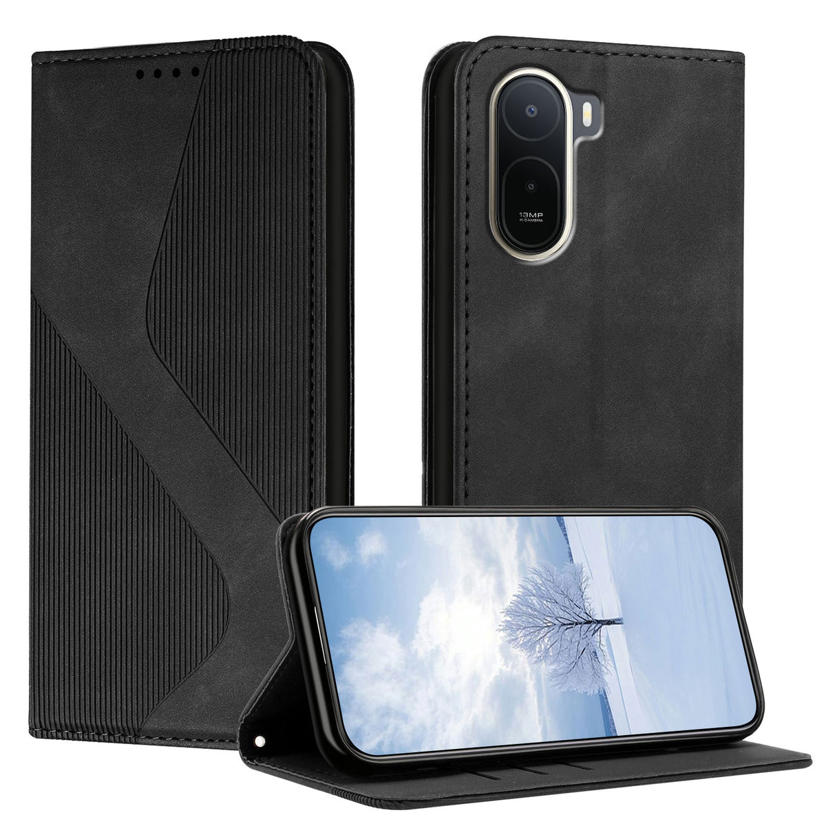For Xiaomi Redmi A7 Pro 4G (171.56mm) / Poco C85x 5G Phone Cover Skin-touch Feel Leather Wallet Case with Stand