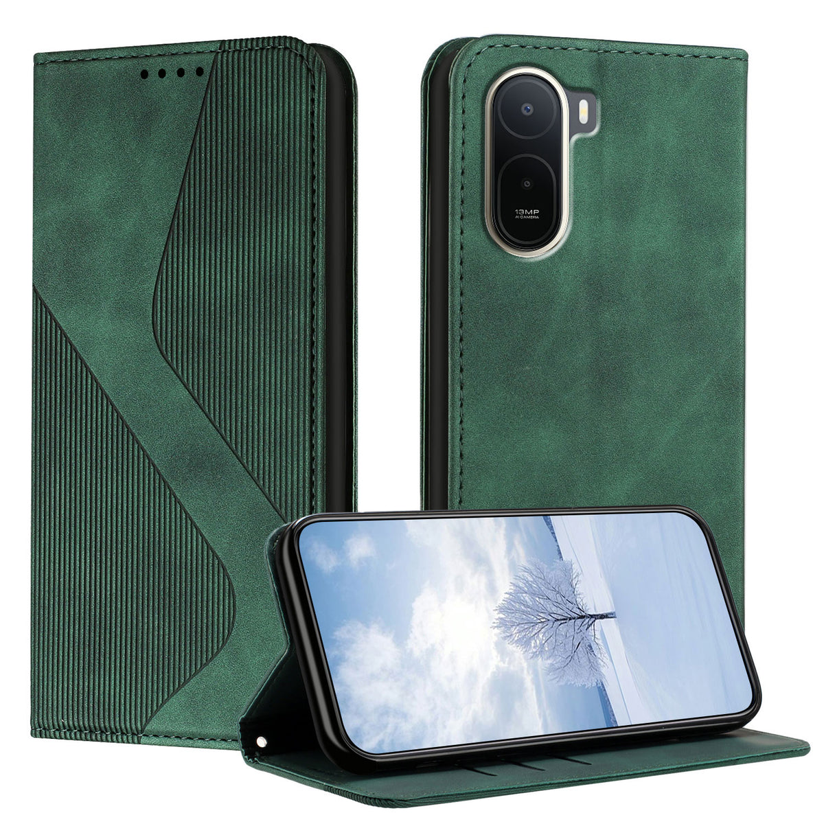 For Xiaomi Redmi A7 Pro 4G (171.56mm) / Poco C85x 5G Phone Cover Skin-touch Feel Leather Wallet Case with Stand
