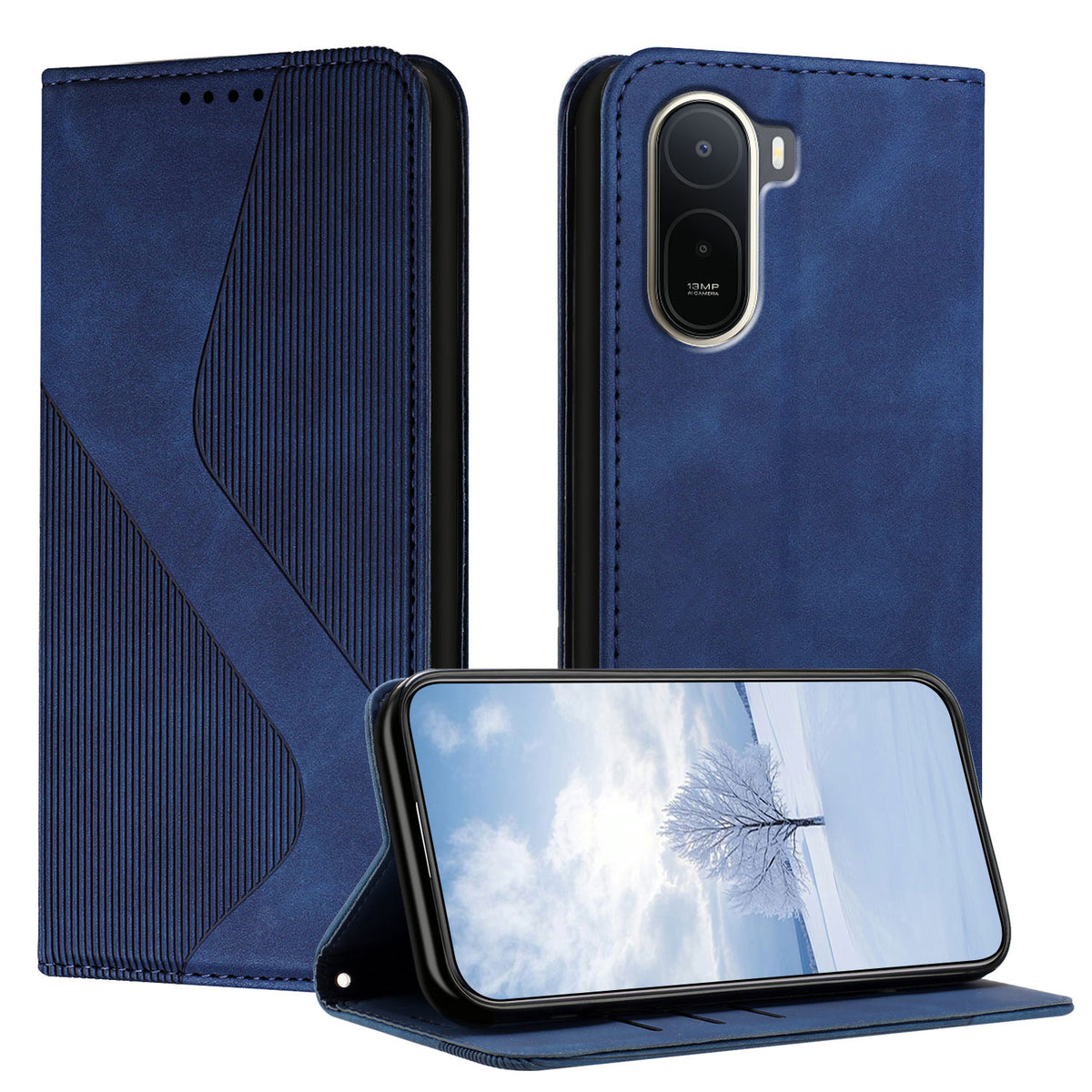 For Xiaomi Redmi A7 Pro 4G (171.56mm) / Poco C85x 5G Phone Cover Skin-touch Feel Leather Wallet Case with Stand