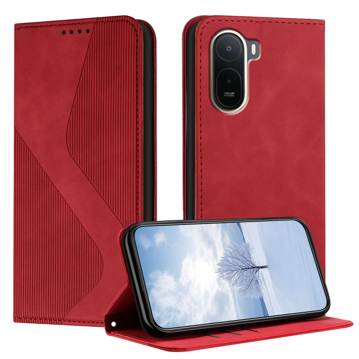 For Xiaomi Redmi A7 Pro 4G (171.56mm) / Poco C85x 5G Phone Cover Skin-touch Feel Leather Wallet Case with Stand