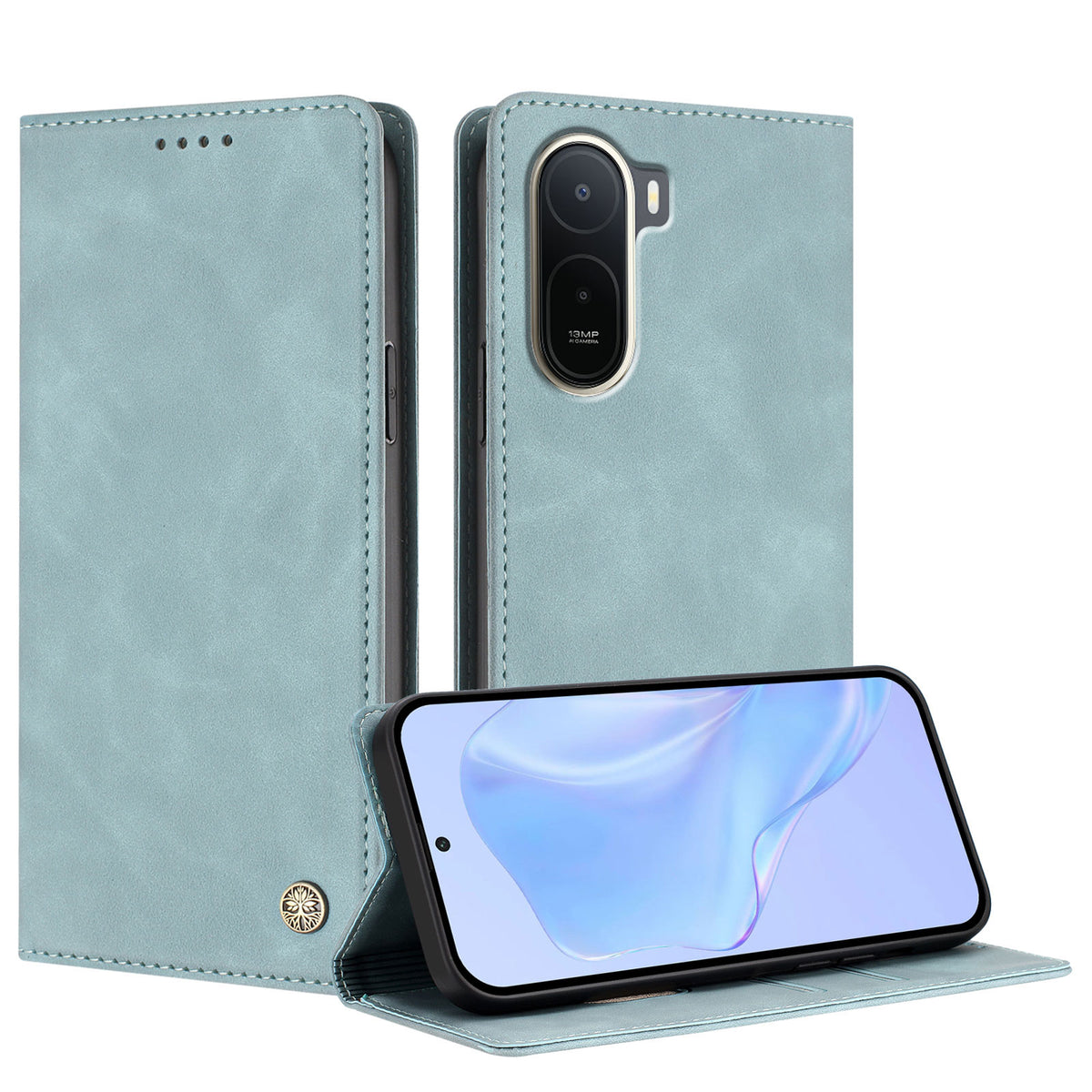 For Xiaomi Redmi A7 Pro 4G (171.56mm) / Poco C85x 5G Case HX RFID Blocking Wallet Stand Leather Flip Phone Cover