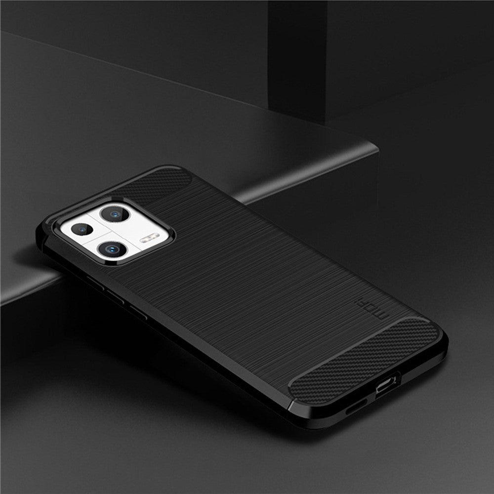 MOFI JK TPU Series-1 Phone Case for Xiaomi 13, Drop Proof Carbon Fiber Texture Soft TPU Brushed Phone Cover