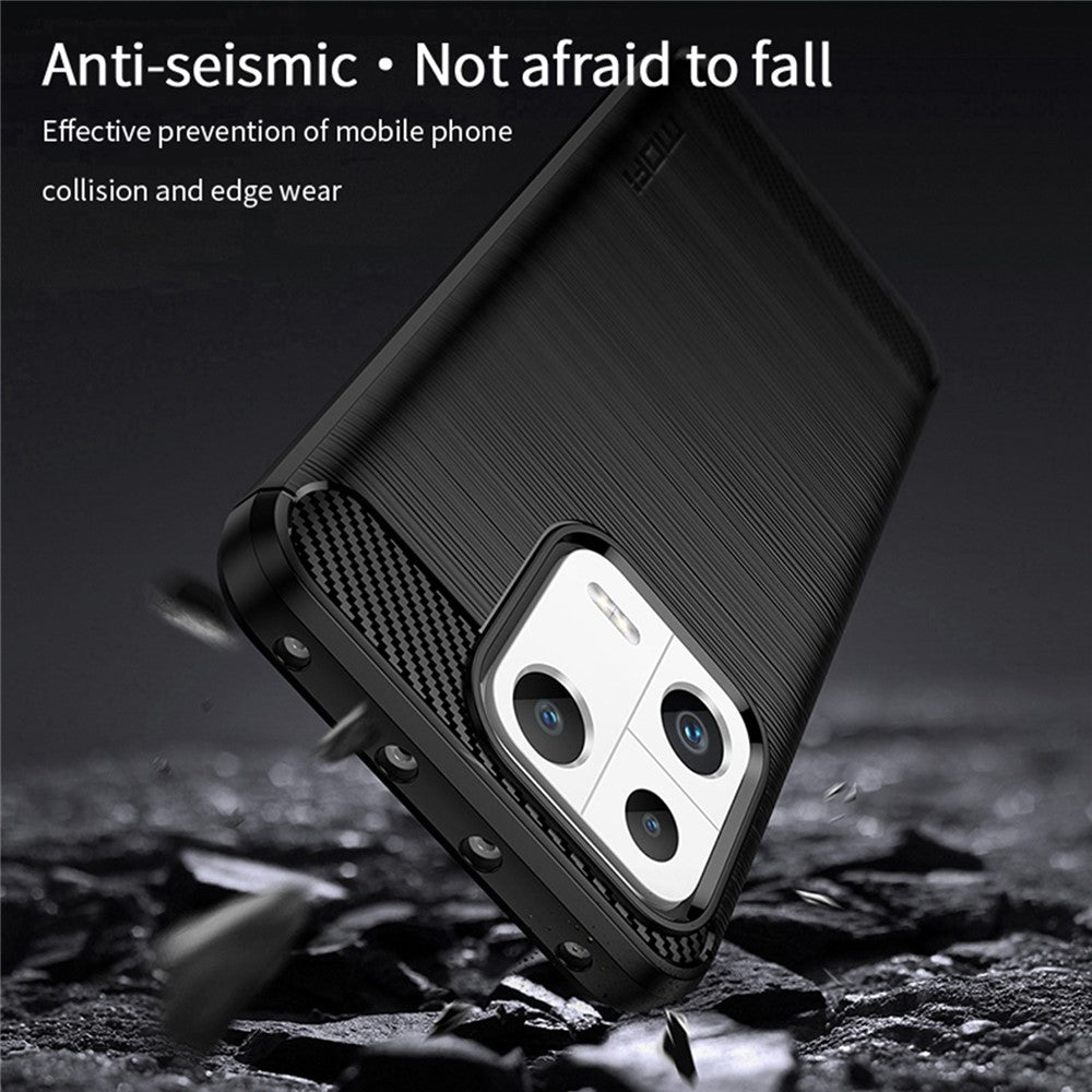 MOFI JK TPU Series-1 Phone Case for Xiaomi 13, Drop Proof Carbon Fiber Texture Soft TPU Brushed Phone Cover