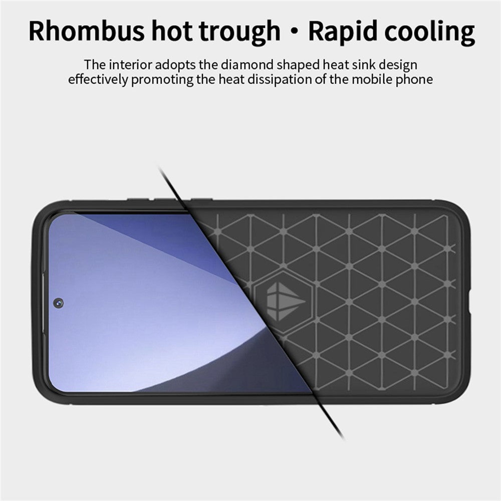 MOFI JK TPU Series-1 Phone Case for Xiaomi 13, Drop Proof Carbon Fiber Texture Soft TPU Brushed Phone Cover