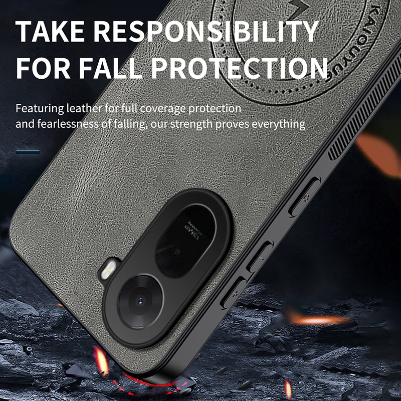 WANLONFENG For Xiaomi Poco C85x 5G / Redmi A7 Pro 4G (171.56mm) SD1 Series Magnetic Case Nappa Texture PC TPU Phone Cover
