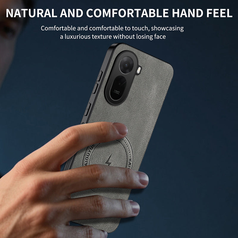 WANLONFENG For Xiaomi Poco C85x 5G / Redmi A7 Pro 4G (171.56mm) SD1 Series Magnetic Case Nappa Texture PC TPU Phone Cover