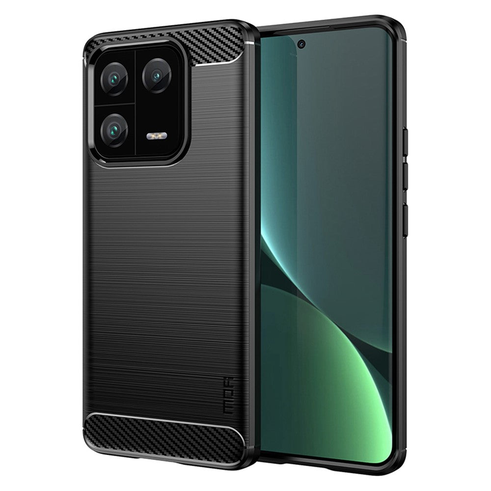 MOFI JK TPU Series-1 Soft TPU Phone Case for Xiaomi 13 Pro 5G, Carbon Fiber Texture Brushed Anti-scratch Protective Cover