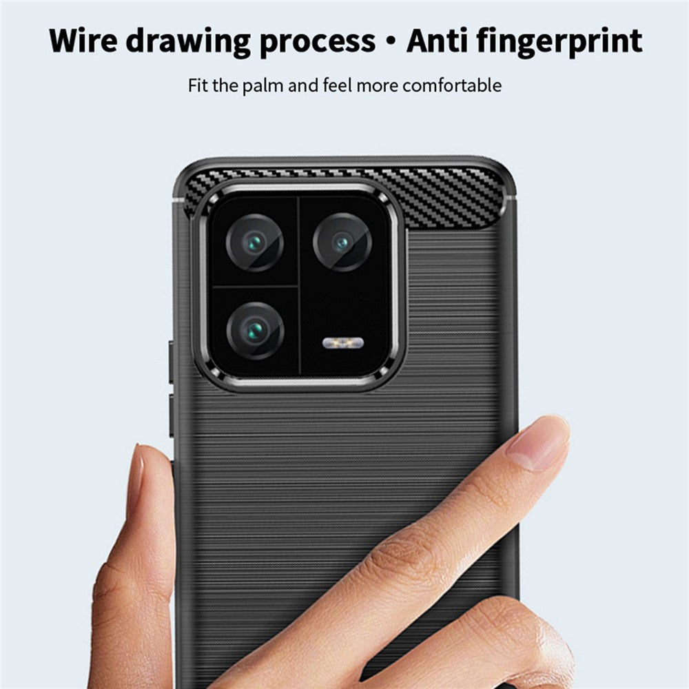 MOFI JK TPU Series-1 Soft TPU Phone Case for Xiaomi 13 Pro 5G, Carbon Fiber Texture Brushed Anti-scratch Protective Cover