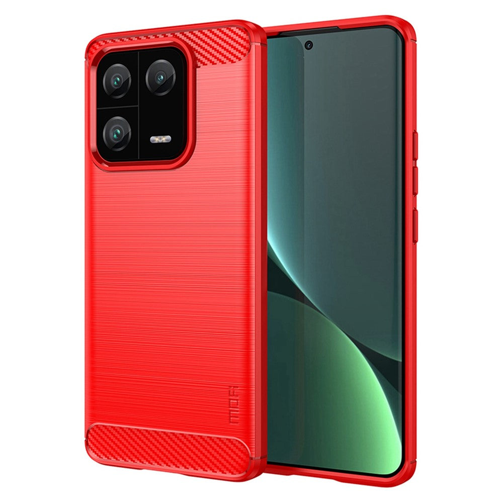 MOFI JK TPU Series-1 Soft TPU Phone Case for Xiaomi 13 Pro 5G, Carbon Fiber Texture Brushed Anti-scratch Protective Cover