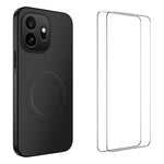 WANLONFENG til OnePlus 15T 5G magnetisk etui i TQ1-serien med kulfiberstruktur, PC og TPU samt 2 skærmfilm